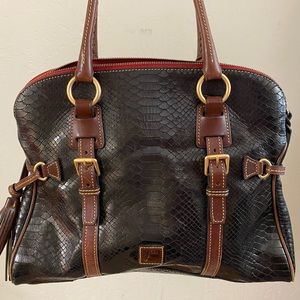 Dooney & Bourke Black Snake Embossed Tote